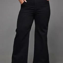 Miss Chase A+ Black Denim Flared Fit High Rise Jeans-image-31