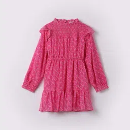 Fame Forever by Lifestyle Girls Pink Printed Full Sleeves Dress-picture-0