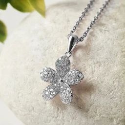 Silberry 92.5 Sterling Silver Floweret Pendant with Chain-image-71