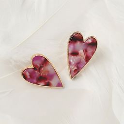 DressBerry Gold-Plated Artificial Stones Studded Heart Shaped Studs-1
