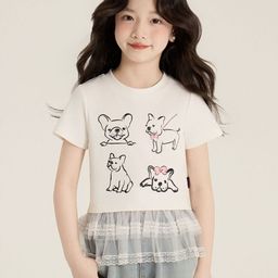 LULU & SKY Girls Typography Printed T-shirt-picture-22