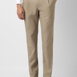 Van Heusen Men Solid Slim Fit Pleated Trousers-picture-16