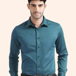 The Formal Club Teal Blue Comfort Fit Shirt-image-52