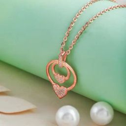 Silberry 92.5 Sterling Silver Rose Gold Love Ringelet Pendant-image-95