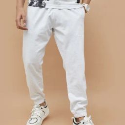 Fame Forever By Lifestyle White Relaxed Fit Printed Joggers-picture-14