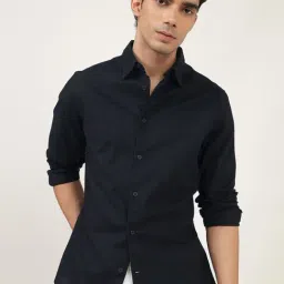 Andamen Black Regular Fit Solid Casual Shirt-picture-36