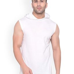 FABSTIEVE Cotton Hooded Neck Basic Gym-Vest GYM_Vest_plain_GYM_Vest M-33