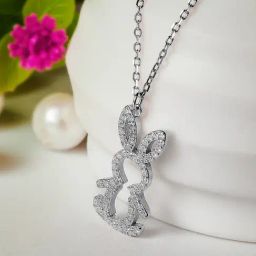 Silberry 92.5 Sterling Silver Honey Bunny Pendant with Chain-image-1