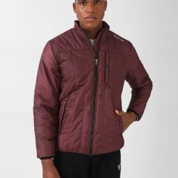 Reebok Maroon Regular Fit Light Padded Sports Jacket-27
