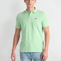 arrow sport Arrow Sports Green Cotton Regular Fit Polo T-Shirt-picture-40