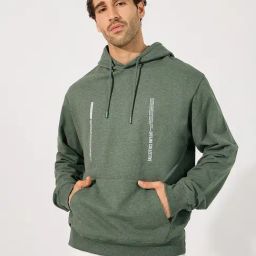 Styli Green Relaxed fit Printed Hooded Sweatshirts-image-53