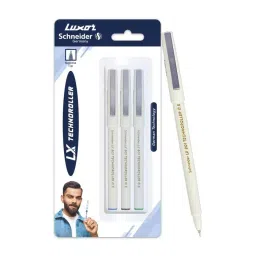 Schneider Technoroller 1 Blue, 1 Black & 1 Green Roller Ball Pen Needle Tip (Pack of 3)-image-97