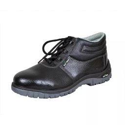 Safe Ride Steel Toe Safety Shoes PVC Double Density High Ankle Black Synthetic Leather Size UK6, Freedom-image-73