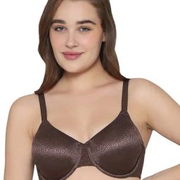 Wacoal Brown Nylon Non-Padded Under-Wired Solid Bra-image-4