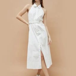 Ginger By Lifestyle White Cotton Regular Fit Dress-image-74