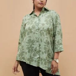 Nexus By Lifestyle Green Regular Fit Printed Shirt-image-91
