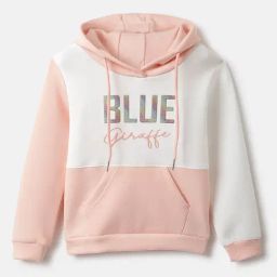 Blue Giraffe Girls Peach & White Color Block Full Sleeves Sweatshirt-picture-22
