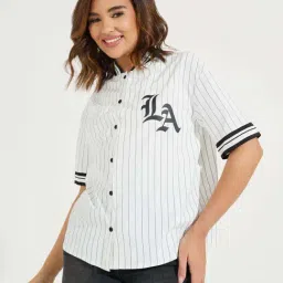 Styli White Printed Shirt-image-58