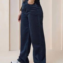 Bewakoof Blue Plain Cotton Mid-Rise Jeans-image-99