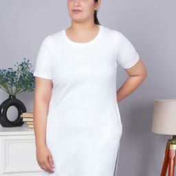 Mlada Women Solid Round Neck Cotton Relaxed Fit T-shirt-image-53