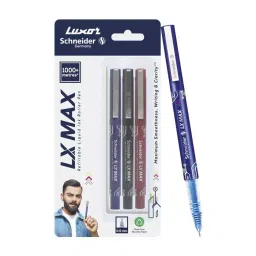 Schneider LX-Max 1 Blue, 1 Black & 1 Red Roller Ball Pen Needle Tip (Pack of 3)-image-73