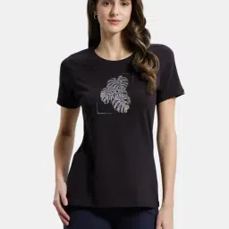 Jockey 1361 Women's Super Combed Cotton Regular Fit Printed Half Sleeve T-Shirt (Prints May Vary)-picture-26