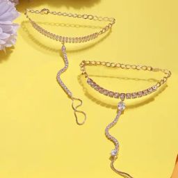 Zaveri Pearls Rose Gold Brass Bracelets for Women-48