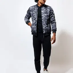 VIVEK KARUNAKARAN Men Bomber with Patchwork Jacket-22