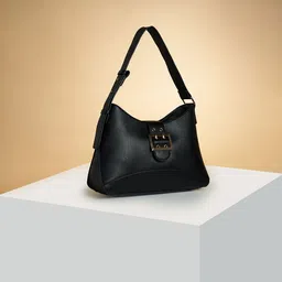 Forever Glam by Pantaloons Embellished PU Oversized Structured Shoulder Bag with Applique-23