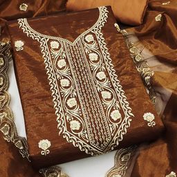 MANVAA Floral Embroidered Thread Work Unstitched Dress Material-picture-36