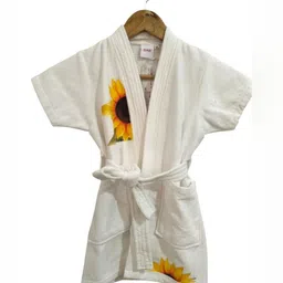 GAB Kids Printed Pure Cotton Shawl Neck Bath Robe With Belt-15