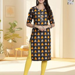 HERE&NOW Women Pack of 2 Ethnic Motifs Printed Daily Straight Kurtas-image-57