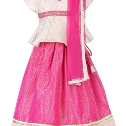 A Little Fable Kids White & Pink Embellished Lehenga Choli-image-48