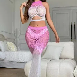 Sizi Women Two-Piece Halter Neck Baby Doll-image-35