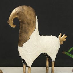 vedas F-Gelina Gold-Toned & White Horse Showpiece-image-60