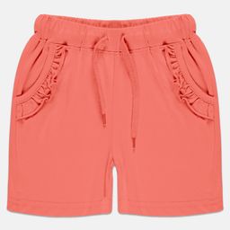 Kiddopanti Solid Frill Pocket Detailed Shorts - Peach-image-50