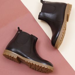 Toothless Slip On Style Solid Colour Boots - Dark Brown-picture-24