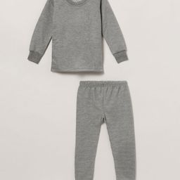 The Boo Boo Club Full Sleeves Solid  Winter & Thermal Wear Warmer Top & Pajama  - Grey-image-97