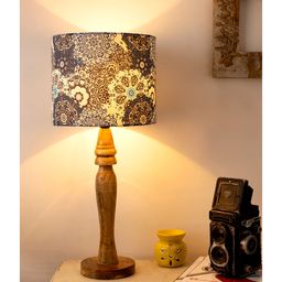 Green Girgit Wooden Lamp Batik Print-image-28