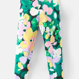 CrayonFlakes Floral Printed Stretchable Leggings - Multi Colour-image-94