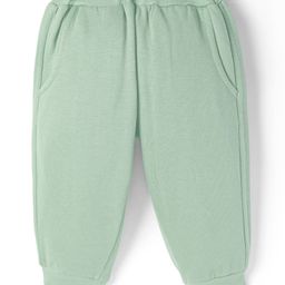Zero Knit Full Length Solid Colour Fleece Pant - Mint-18