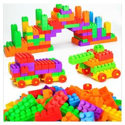 Enorme DIY 40+ Pcs Plastic Smart Puzzle Intelligent Colorful Building Blocks Toy Set for Kids-28