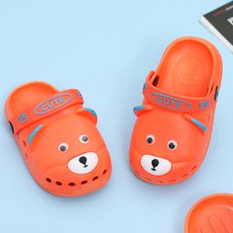 Yellow Bee Cute Bear Face Designed Clogs - Orange-picture-48