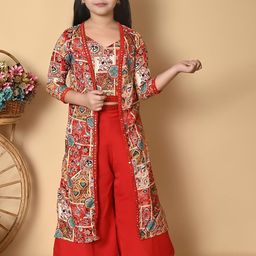 Jhilik Garments Girls Printed Top with Palazzos-image-19