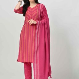 ALL WAYS YOU Women Printed Regular Kurta with Trousers & With Dupatta-image-10
