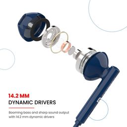 Portronics POR 1775 Harmonics Z5 - Wireless Stereo Headset with 33Hrs Playtime Double EQ Mode 14.2 mm Dynamic Drivers Click Action Buttons- Blue image 2