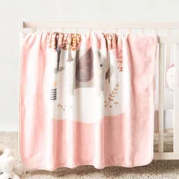 Juniors by Babyshop Kids Peach-Coloured & White Printed AC Room Single Bed Blanket-image-22