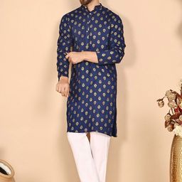 Anouk Rustic Men Ethnic Motifs Printed Regular Kurta with Pyjamas Kurta Sets-17