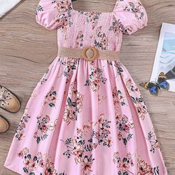 INCLUD Floral Print Puff Sleeve Fit & Flare Dress-image-70