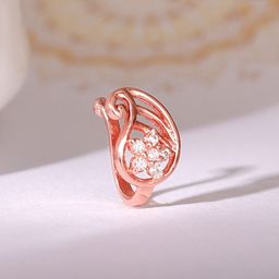 GIVA 925 Sterling Silver Rose Gold-Plated Stone Studded Aamram Nosepin-12
